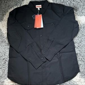 Eileen Fisher Button Down Black Top